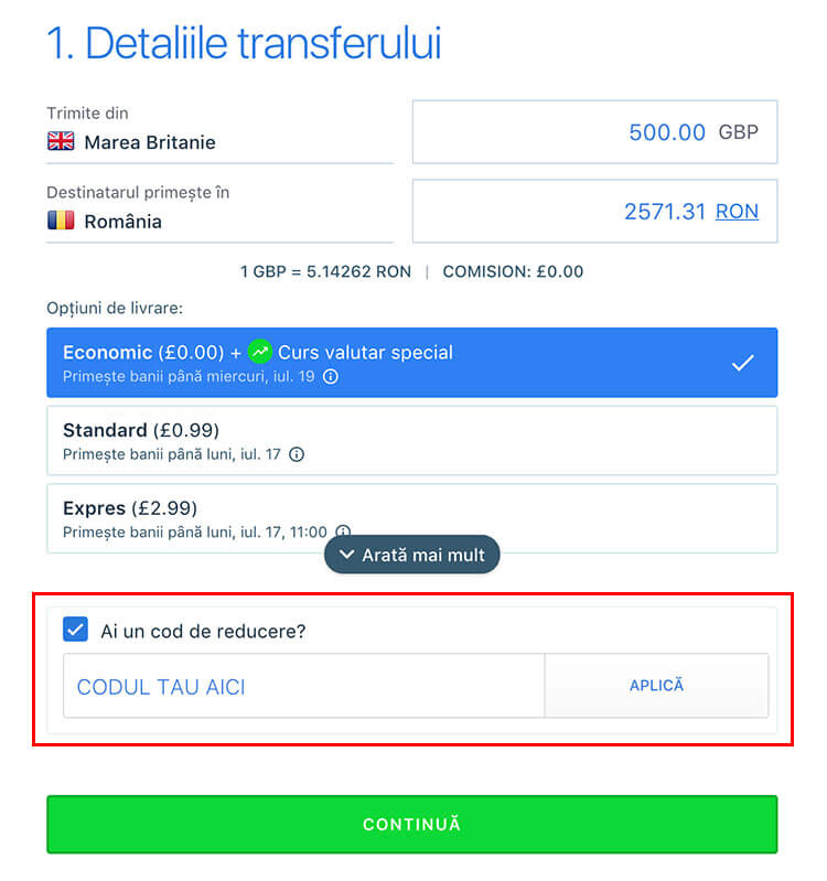 Codul promotional TransferGo pentru al doilea transfer bancar international gratuit