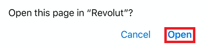 Deschidem aplicatia Revolut pentru confirmare