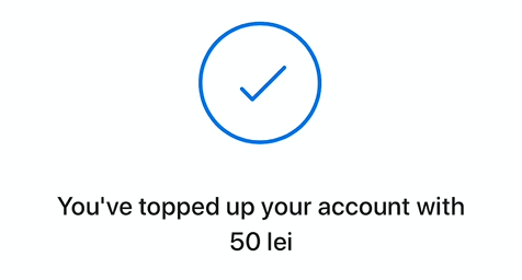 Confirmare de alimentare a contului Revolut