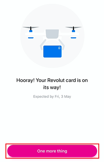 Data estimativa pentru livrarea cardului tau Revolut este afisata