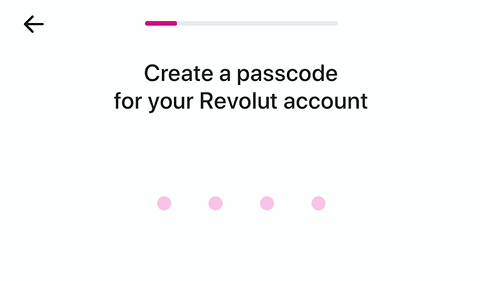 Alege un cod PIN pentru aplicatia Revolut