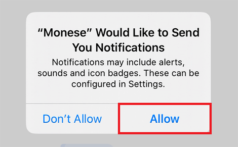 Permite notificari de la Monese