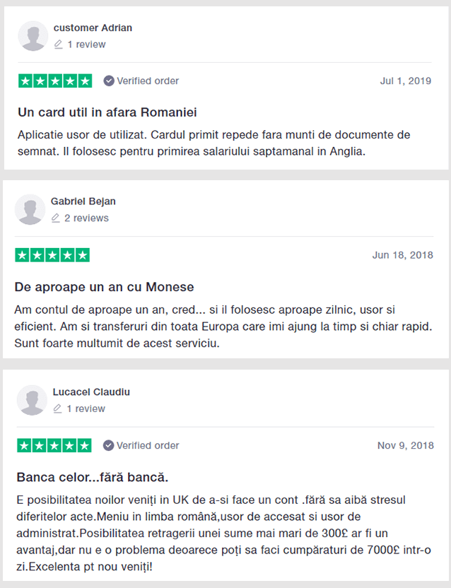 Pareri, review-uri si recenzii Monese Romania de la romanii de pe TrustPilot