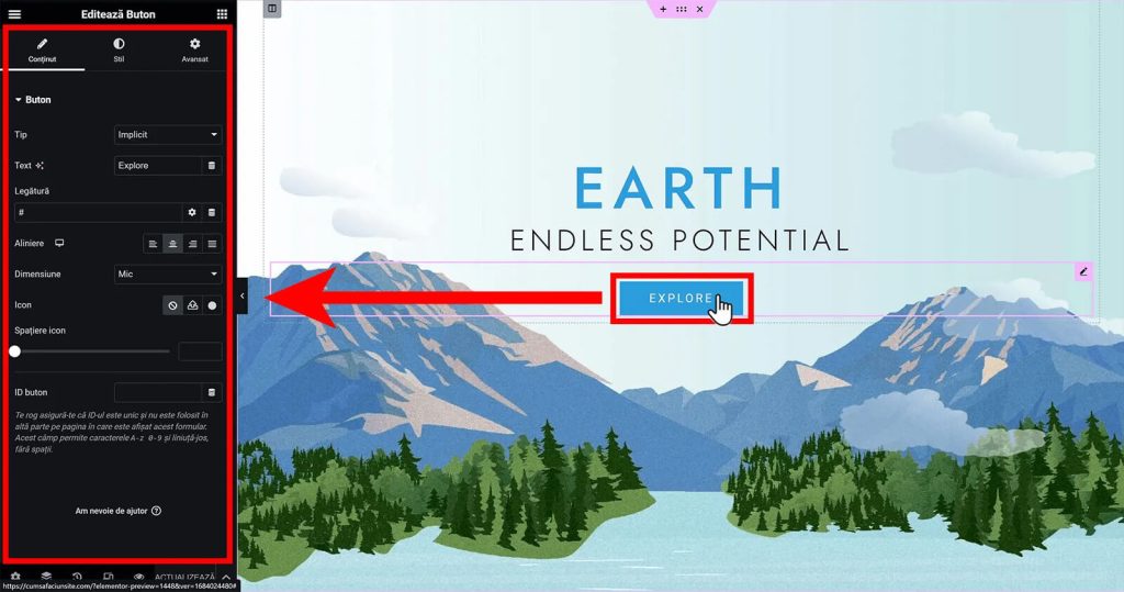 Cum editezi sau modifici un buton in Elementor