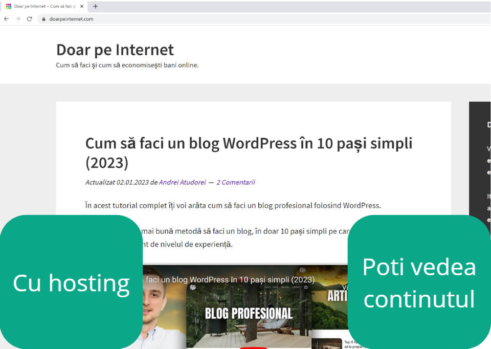 Cum arata un site care are gazduire web