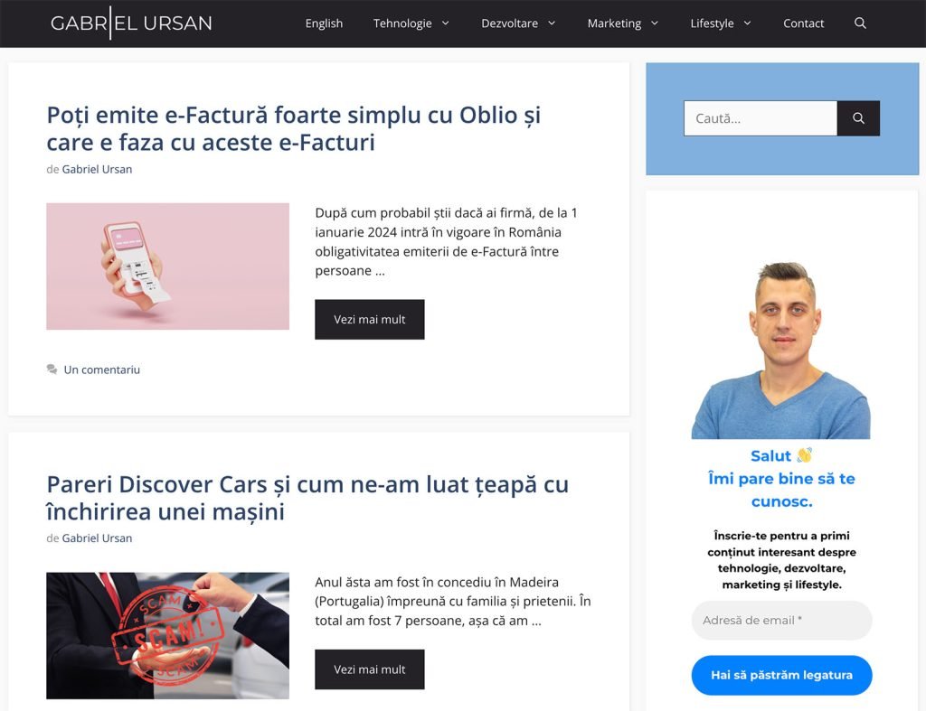 Site personal WordPress Gabriel Ursan