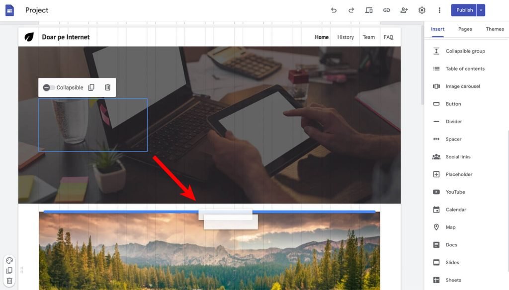 Cum sa muti elementele pe google sites