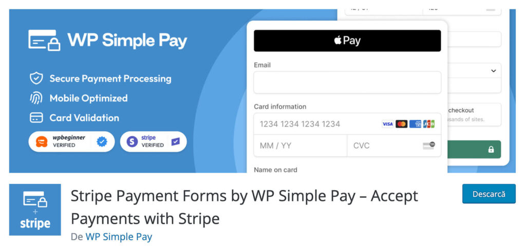 Modulul WP Simple Pay pentru plati online