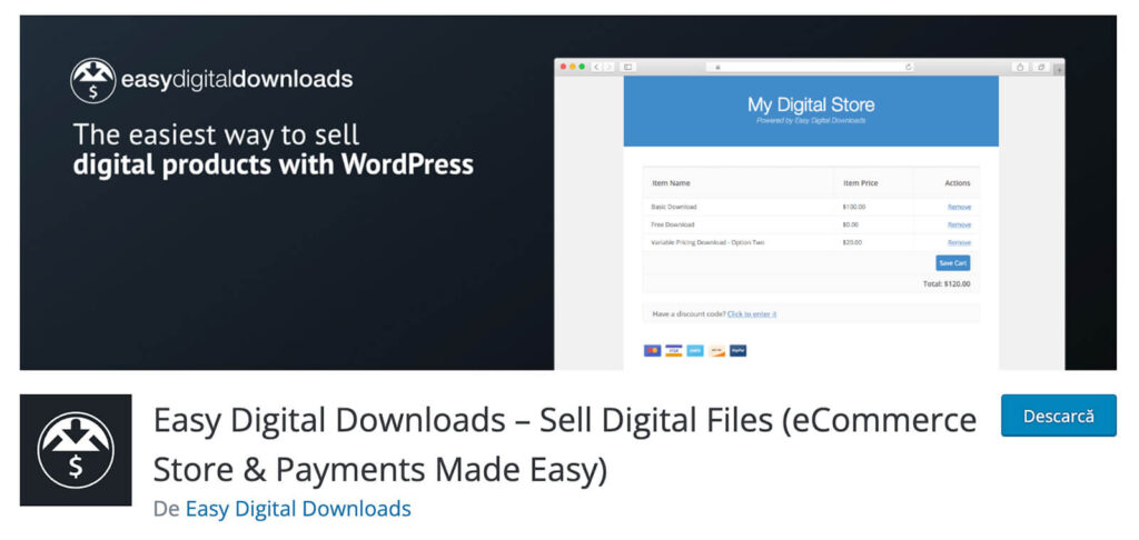 Modulul Easy Digital Downloads pentru vanzarea de produse digitale